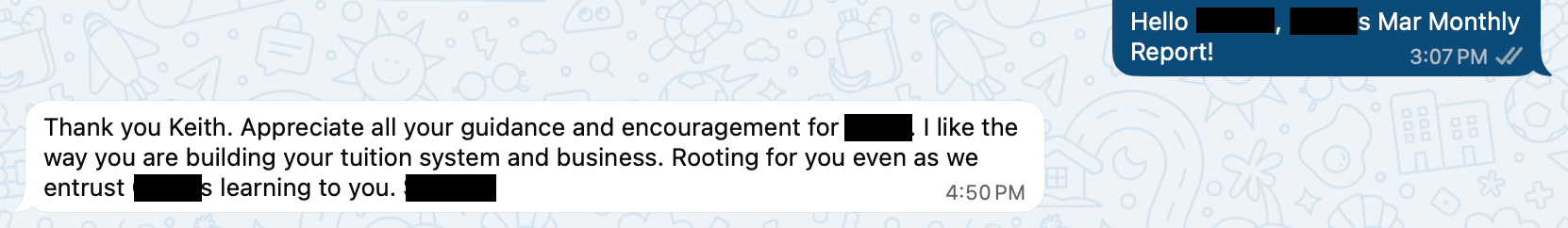 Parent's Testimonial