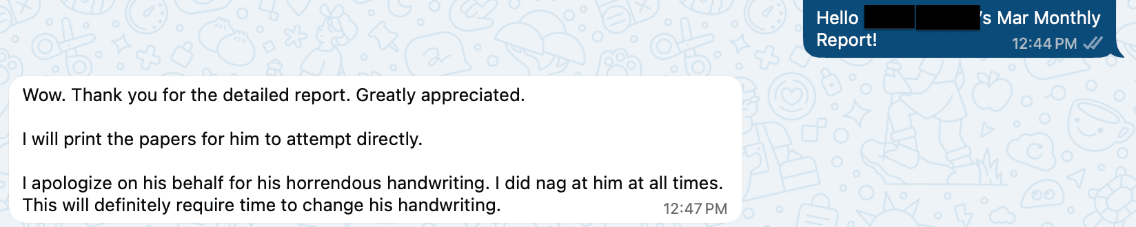 Parent's Testimonial